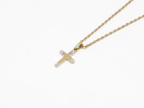 arany-bicolor-vesett-kereszt-medal-14k-a175